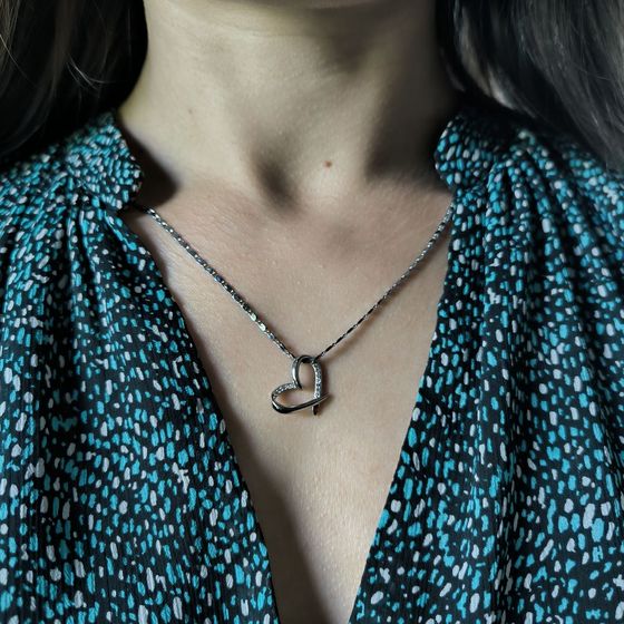 Срібна підвіска з фіанітами