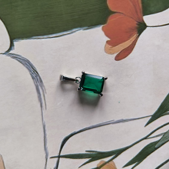 Срібна підвіска із смарагдом nano 1.383ct