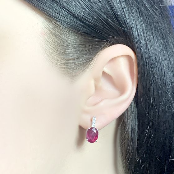 Срібні сережки з рубіном 5,413 карата