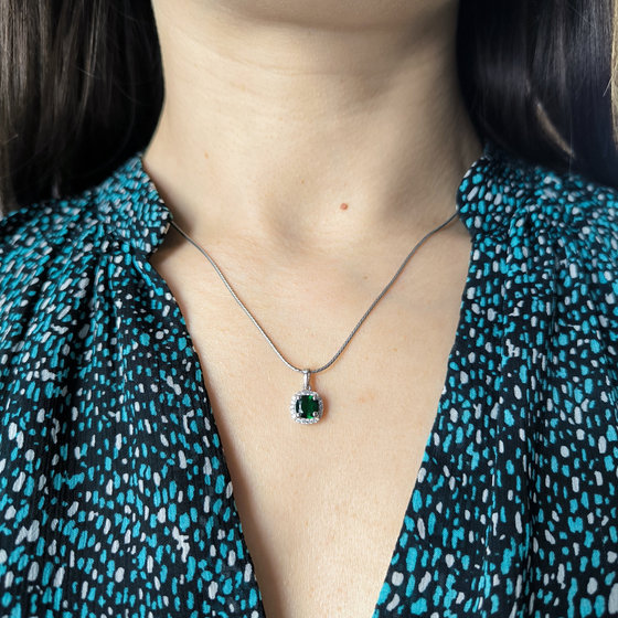 Срібна підвіска з смарагдом nano 1.115ct