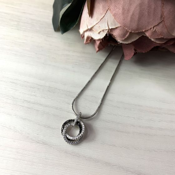 Срібна підвіска з фіанітами