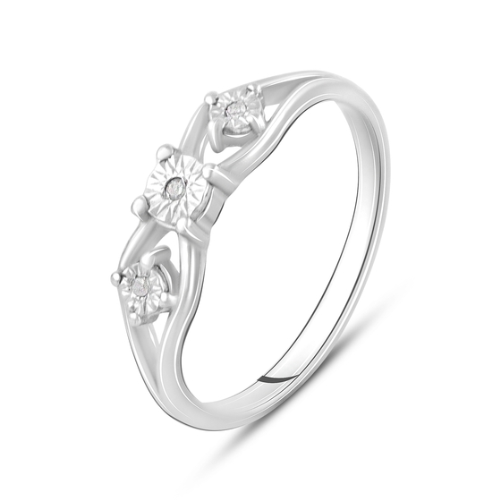 Серебряное кольцо с бриллиантом 0.02ct