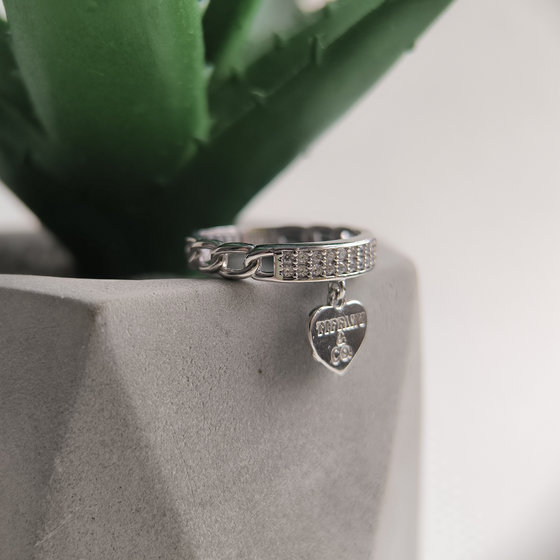 Срібна каблучка з фіанітами 0.18ct