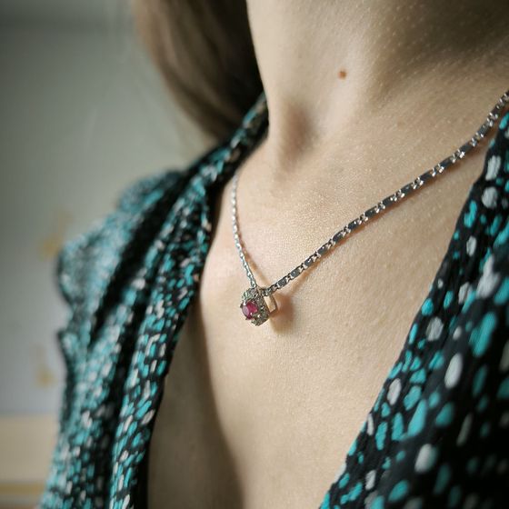 Срібна підвіска з рубіном 0.525ct