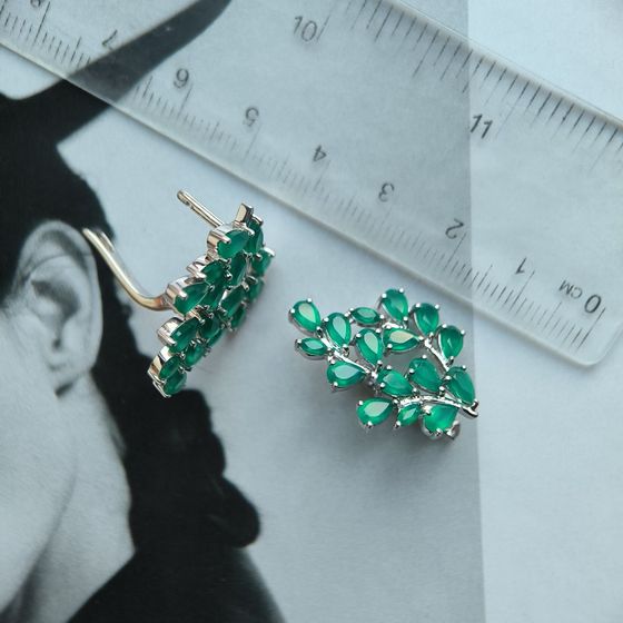 Срібні сережки з агатом 5.675ct