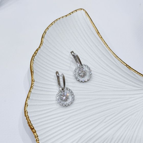 Silver Earrings with Fianites