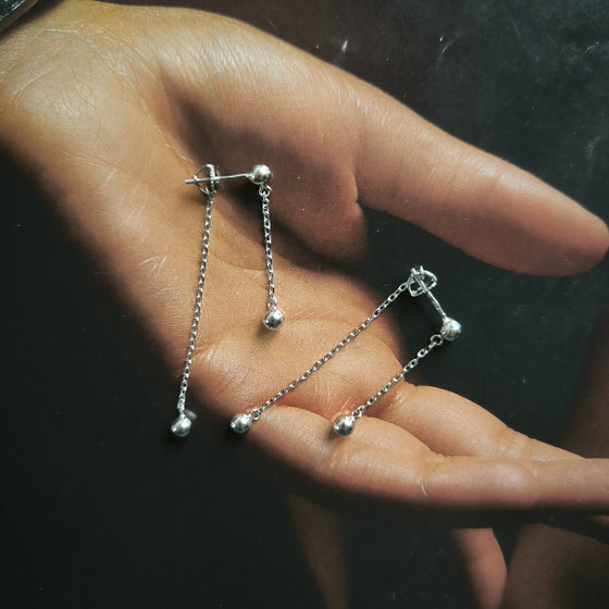 Silver earrings without stones