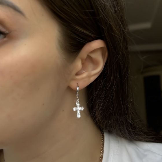 Срібні сережки з фіанітами, перламутром