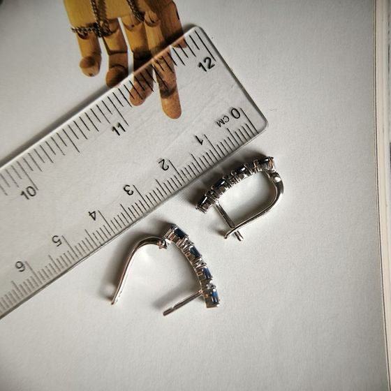 Срібні сережки з сапфіром 2,32 карата