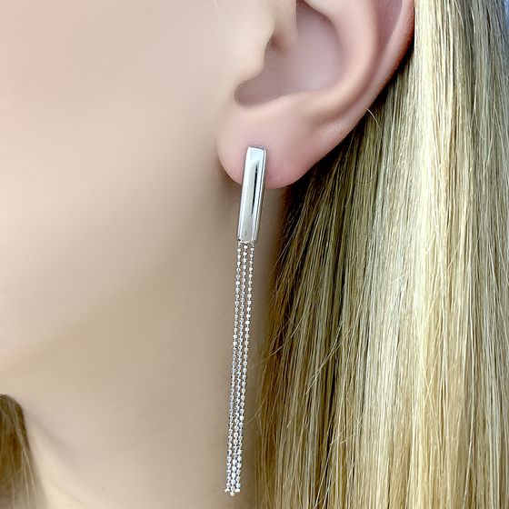 Silver earrings without stones