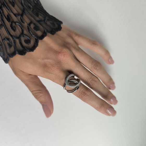 Silver Ring with Fianites