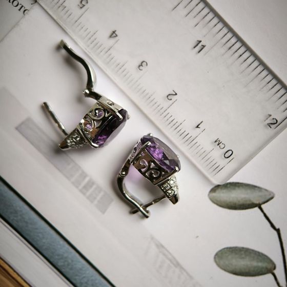 Silver earrings with amethyst 8.705ct