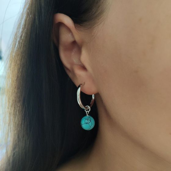 Срібні сережки з бірюзою
