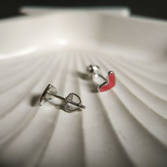 Срібні сережки з емаллю