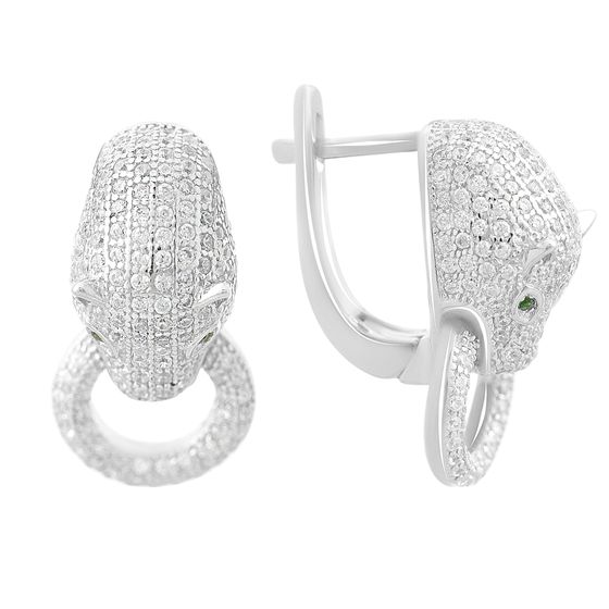 Silver Earrings with Fianites