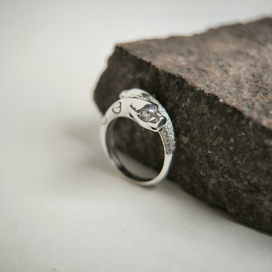 Silver ring with cubic zirconia