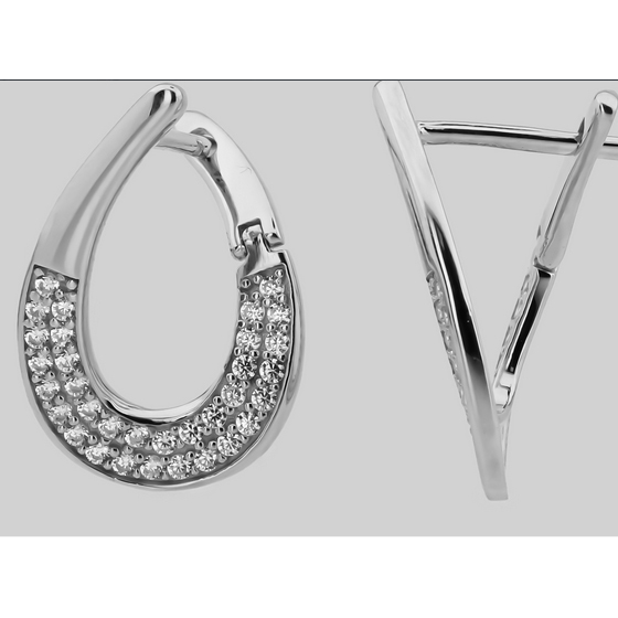 Золоті сережки з фіанітами 0.74ct