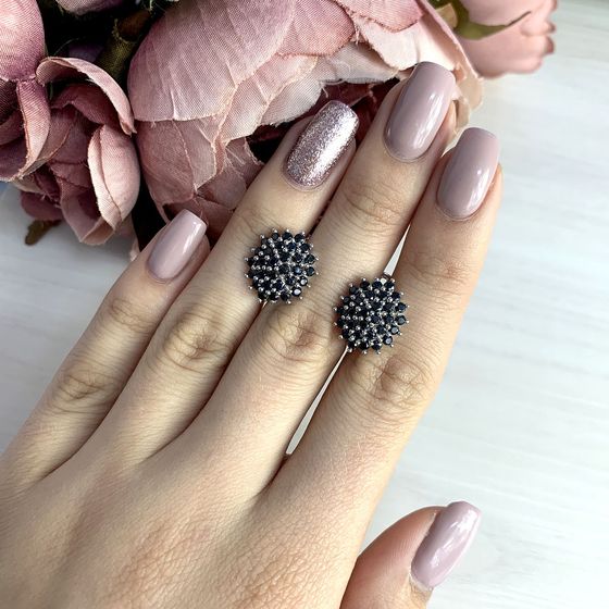 Серебряные серьги с сапфиром 2.813ct