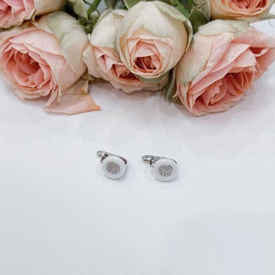 Silver earrings with ceramics