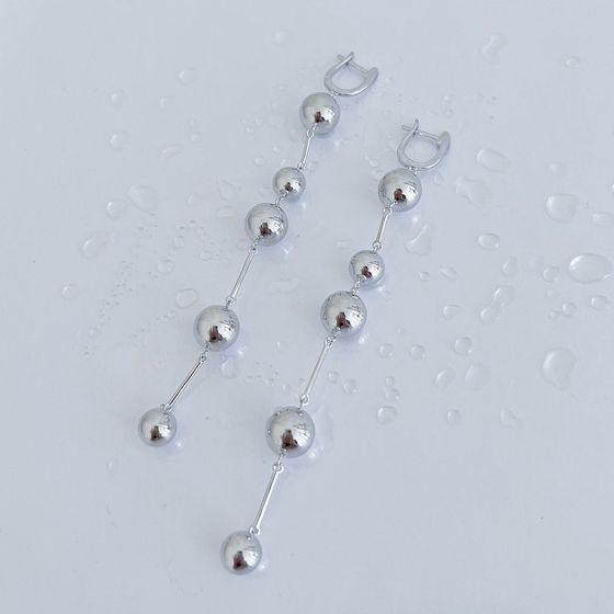 Silver earrings without stones