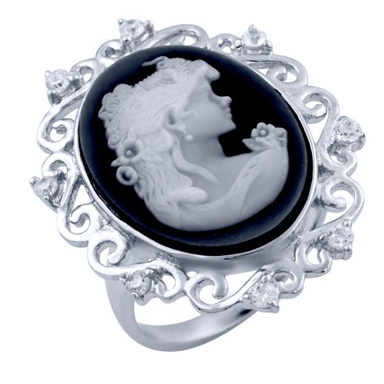 Серебряное кольцо с перламутром, емаллю