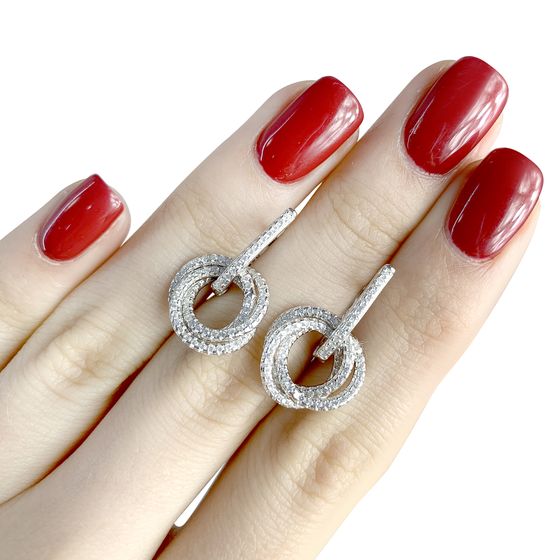 Срібні сережки з фіанітами