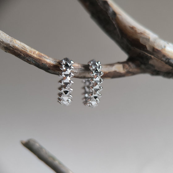 Silver earrings without stones