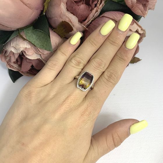 Серебряное кольцо с аметрином nano 5.673ct