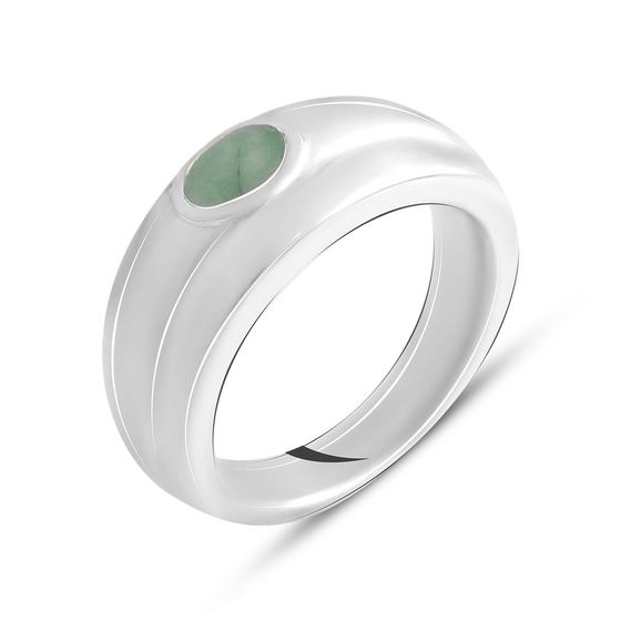 Silver ring with emerald 0.4ct