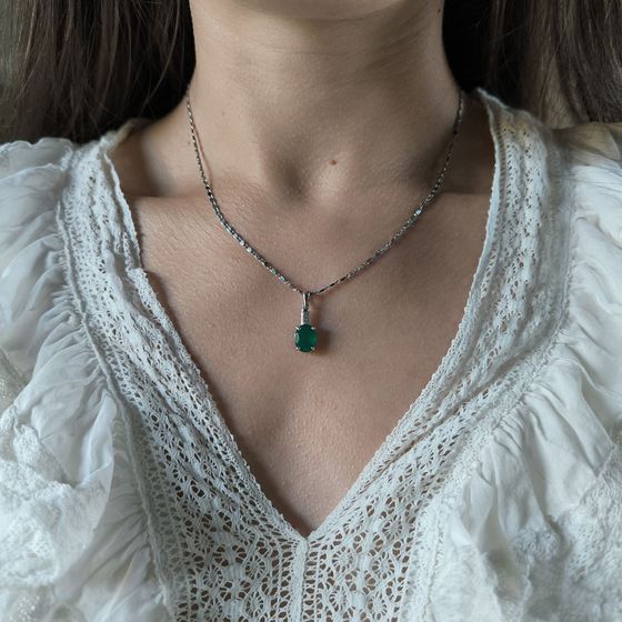 Серебряная подвеска с агатом 2.316ct