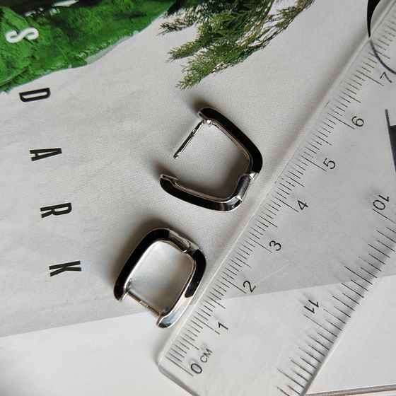 Срібні сережки з фіанітами, емаллю