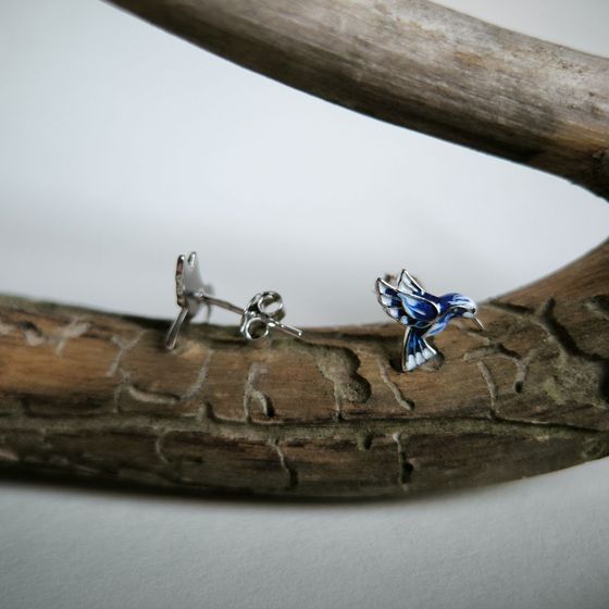 Silver earrings with yemallu