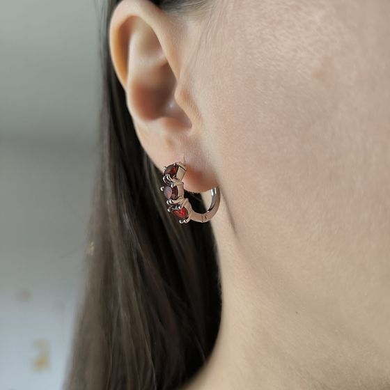 Серебряные серьги с гранатом 3.25ct