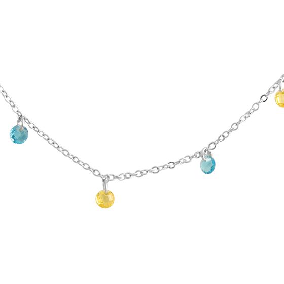 Silver necklace with phianites