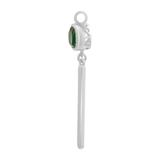 Silver pendant with a 0.605-carat nano emerald
