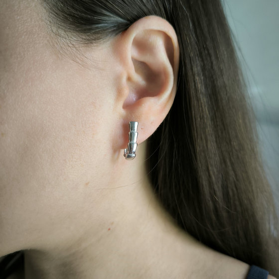 Silver earrings without stones