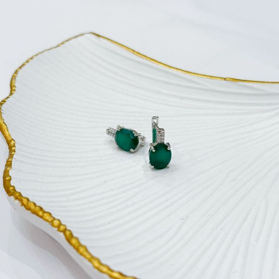 Серебряные серьги с агатом 4.805ct