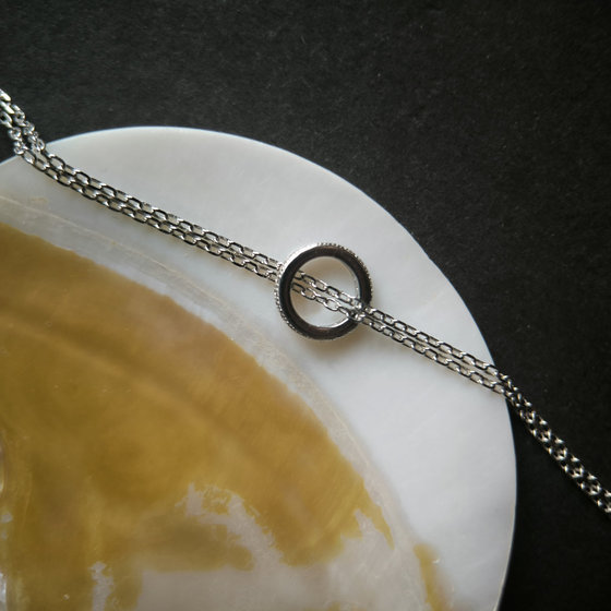 Silver necklace with cubic zirconia