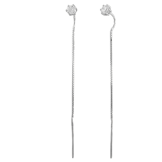 Silver Earrings with Fianites