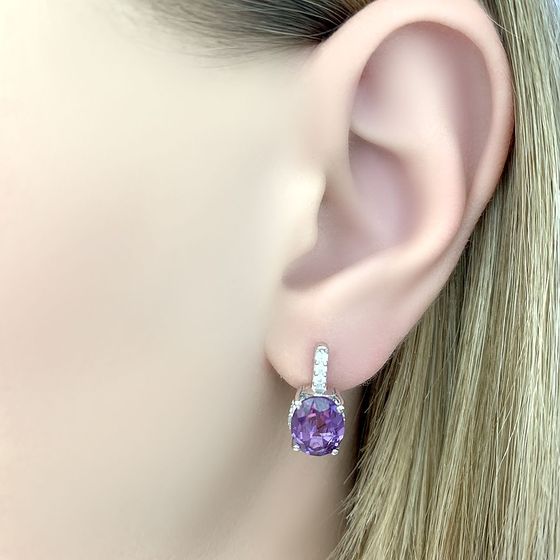 Silver earrings with alexandrite, 5.315 ct
