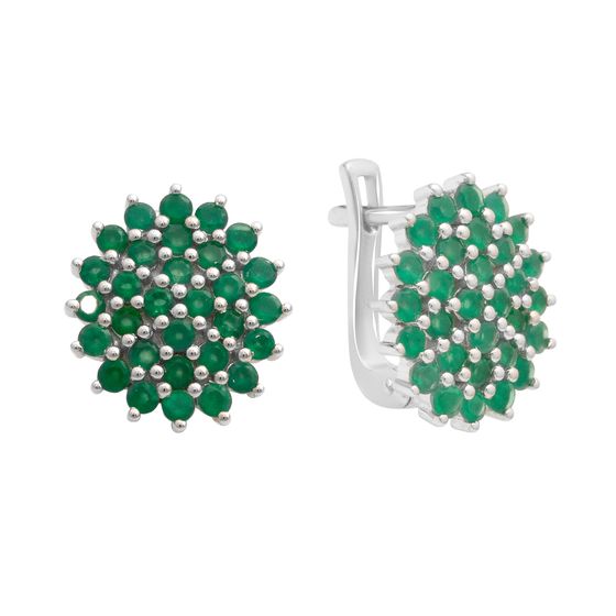 Срібні сережки з агатом 1.86ct