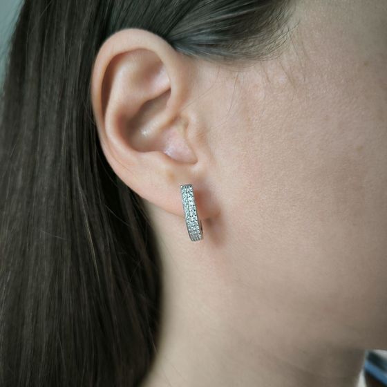 Silver Earrings with Fianites