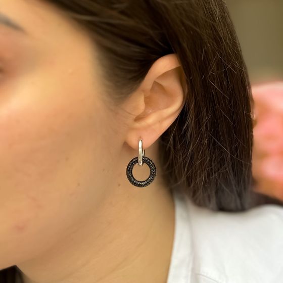 Срібні сережки з фіанітами