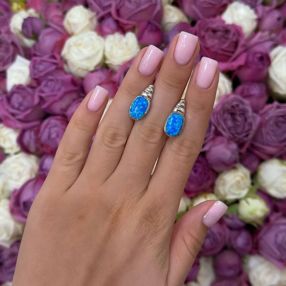 Срібні сережки з опалом 2.875ct