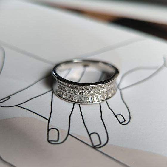 Silver Ring with Fianites