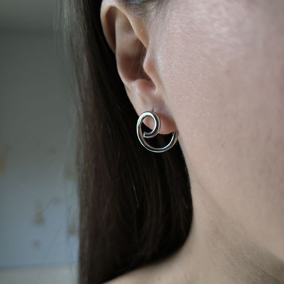 Silver earrings without stones