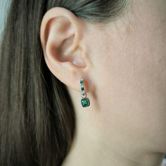 Срібні сережки з фіанітами