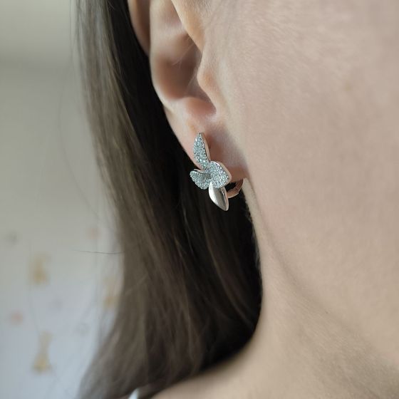 Silver Earrings with Fianites