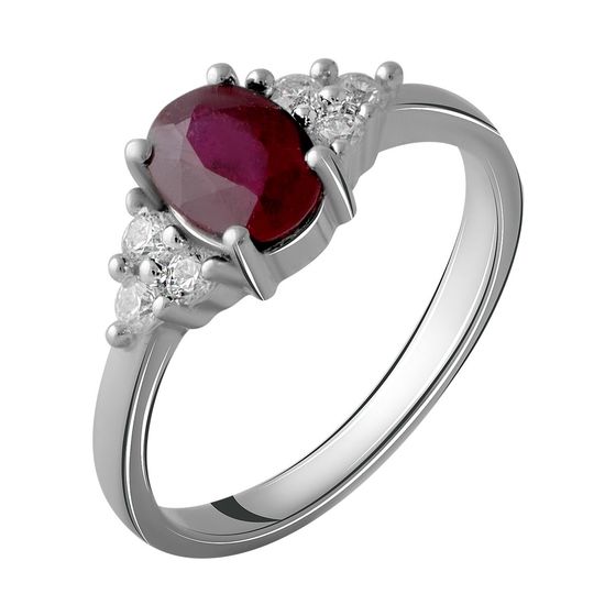 Silver ring with a ruby