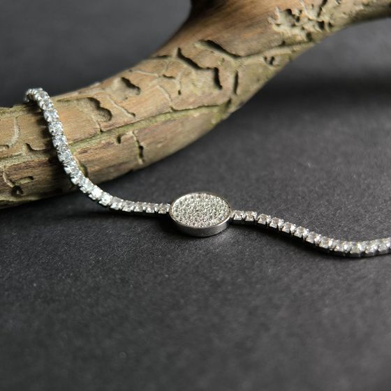 Серебряный браслет с фианитами